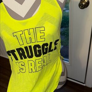Neon Yellow Graphic Tank Top